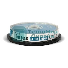 Диск CD-RW Mirex 700 Mb, 12х, Cake Box (10), (10/300)