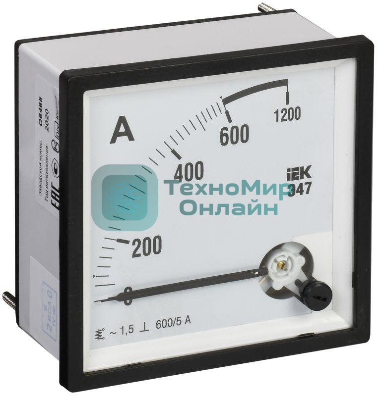 Амперметр Э47 72х72мм 600/5А кл. точн. 1.5 IEK IPA10-6-0600-E