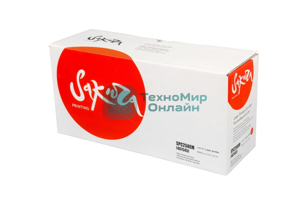 Тонер-туба Sakura SPC250EM (407545) для Ricoh Aficio SP C250/C260/C261, пурпурный, 1600 к.