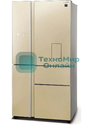 Холодильник Sharp SJWX99ACH бежевый четырехкамерный 423/227л морозилка снизу, No Frost, Side by Side