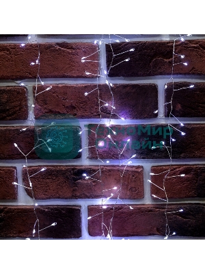 Гирлянда роса Фейерверк с трансформатором 20 м, 1000 LED, белое свечение 