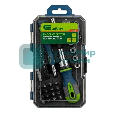 Отвертки Сибртех реверсивные с набором бит и торцевыми головками, 41 шт