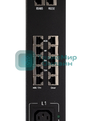 Блок распределения питания Powercom PDU-32AVMS24-18C3-6C9-3P верт.размещ. 18xC13 6xC19 с сетевым мониторингом 3x32A EN 60309 2м