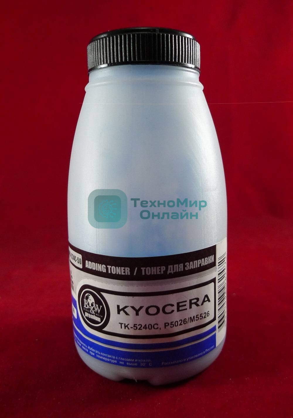 Тонер для Kyocera TK-5240C, P5026/M5526 Cyan (фл. 50г) 3K B&W Premium фас. Россия