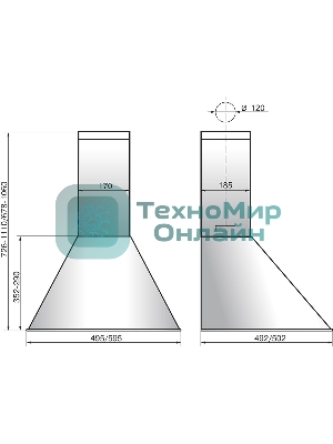 Вытяжка каминная Elikor Эпсилон 60П-430-П3Л черный/серебристый, 60 см, 430 куб. м/ч, 54 дБ