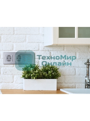 Выключатель 2-клавишный с подсветкой/индикацией 10AX 250 В алюминий