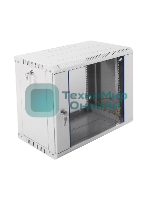 Шкаф телеком. настенный разборный 9U (600х350) дверь стекло, черный (ШРН-Э-9.350-9005)