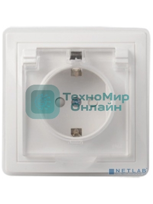 Розетка 1-м СП Кварта 16А РСбш10-3-ККБ-44 с защ. крышкой защ. шторки с заземл. керамика IP44 белый IEK ERK70-K01-10-DM-44