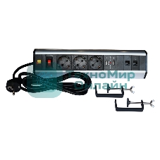 Блок розеток: 3 эл. модуля, 2 USB модуля, 2 порта кат.6