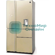 Холодильник Sharp SJWX99ACH бежевый четырехкамерный 423/227л морозилка снизу, No Frost, Side by Side