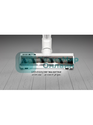 Пылесос вертикальный Polaris PVCS 7000 белый/серебристый, питание от аккумулятора, 150 Вт, уборка влажная/сухая, пылесборник 0.5 л