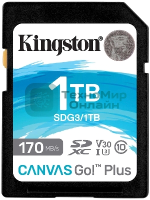 Флеш карта Kingston 1Tb SDXC Canvas Go Plus 170R C10 UHS-I U3 V30/Kingston 1Tb SDXC Canvas Go Plus 170R C10 UHS-I U3 V30