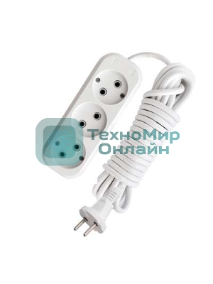 Удлинитель 3х2 м без заземл. 10А IP20 Е-203 АБС-пл. ПВС 2х0.75 UNIVersal 9631963