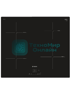 Индукционная варочная панель Bosch PUE611HC1E, 60 см, индукция,скошенные края, сенсорное управление, черный