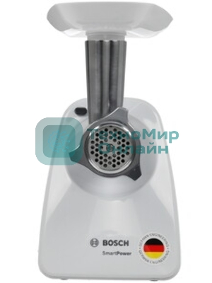 Мясорубка электрическая Bosch MFW2510W белый, 1500 Вт, 1.7 кг/мин, защита от перегрузки, насадки - 3