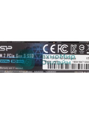 Накопитель SSD Silicon Power P34A60, 1Tb, PCIe 3.0 x4, M.2 2280, NVMe, R/W 2200/1600