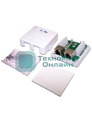 Настенная розетка, 1 порт RJ-45 категории 5е, STP, белая