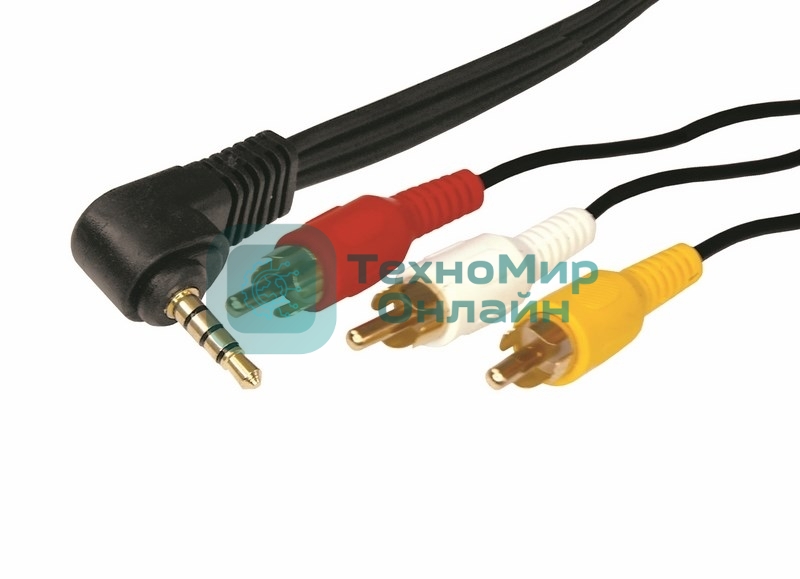 Шнур Rexant Стерео 3,5 мм 4C - 3 RCA 1,5 мeтра (GOLD)