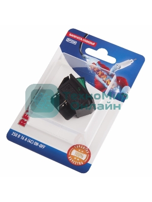 Выключатель клавишный Rexant 250V 16А (4с) ON-OFF зеленый с подсветкой (RWB-502, SC-767, IRS-201-1)