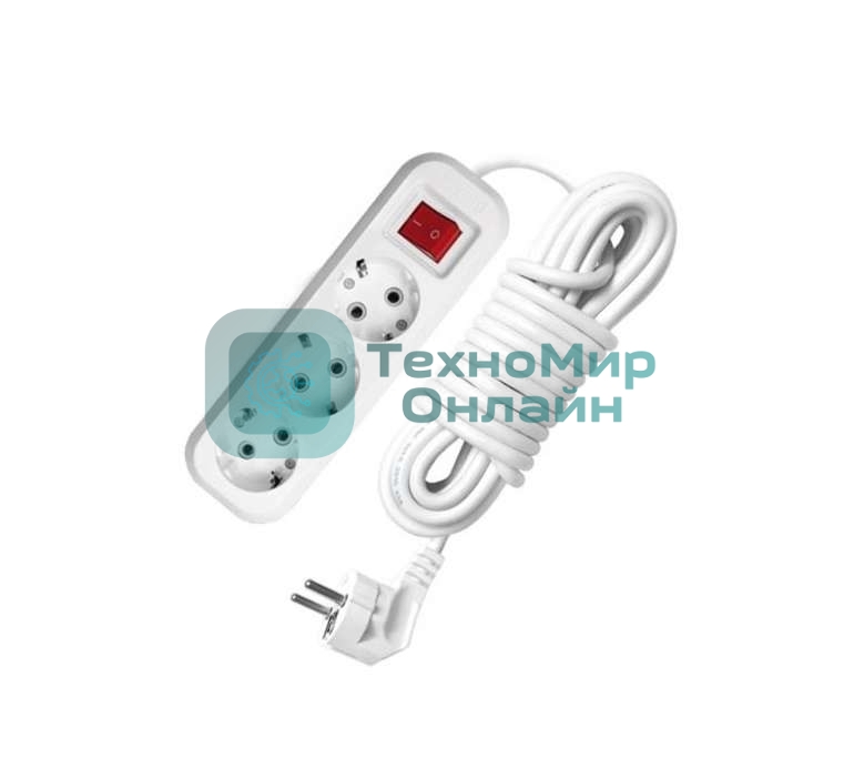 Удлинитель 3х2 м с заземл. 16А IP20 S-303 с выкл. ПВС 3х1 UNIVersal 9634418