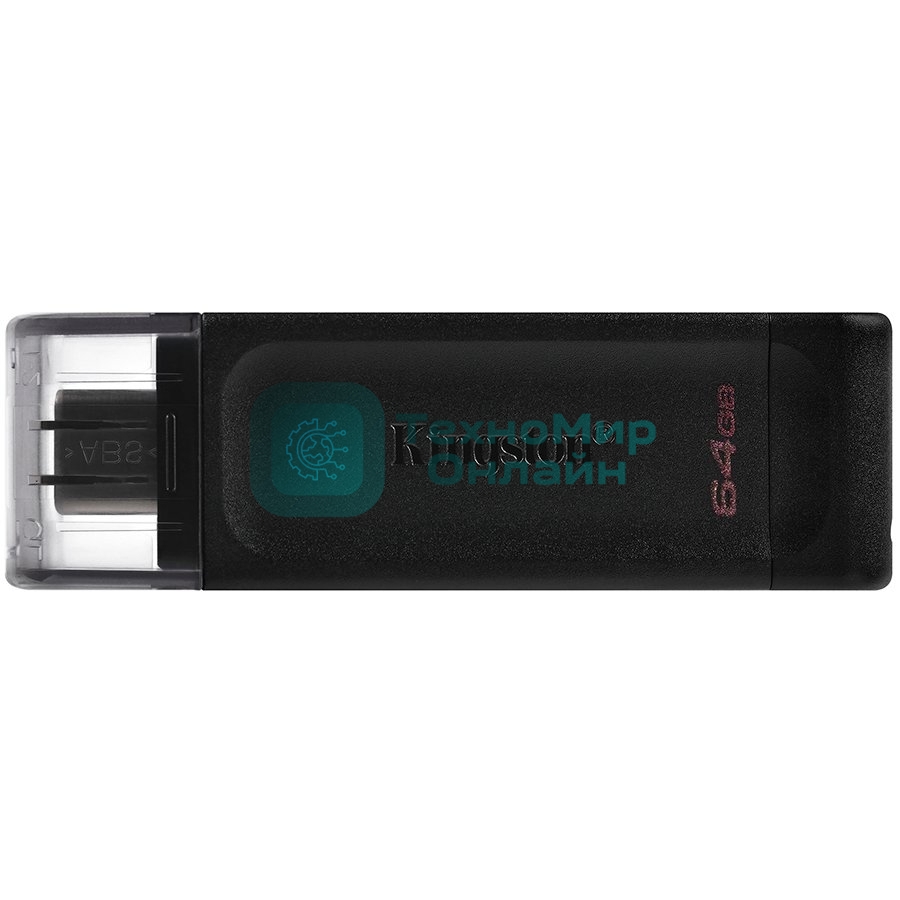 Флешка USB Kingston DataTraveler DT70 (DT70/64Gb), 64Gb, USB Type-C 3.2, R/W 70/45, черный