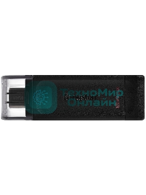 Флешка USB Kingston DataTraveler DT70 (DT70/64Gb), 64Gb, USB Type-C 3.2, R/W 70/45, черный