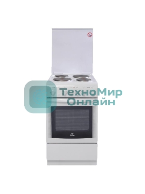 Плита электрическая De Luxe 506004.00Э (кр) белый, конфорок 4 шт, духовка 60 л, 50 см x 85 см x 60 см