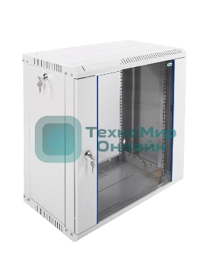 Шкаф телеком. настенный разборный 12U (600х350) дверь стекло,цвет черный (ШРН-Э-12.350-9005) (1 коробка)