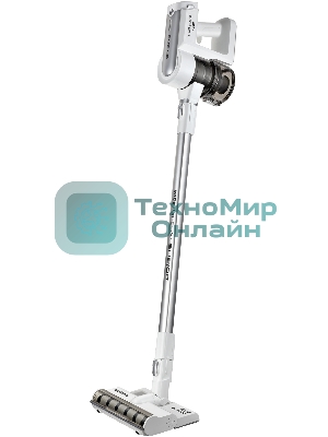 Пылесос вертикальный Polaris PVCS 7000 белый/серебристый, питание от аккумулятора, 150 Вт, уборка влажная/сухая, пылесборник 0.5 л