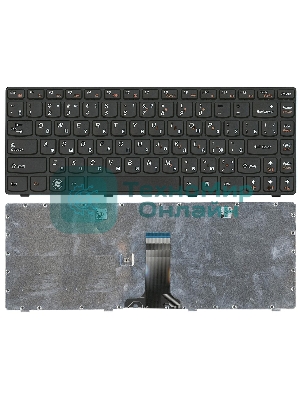 Клавиатура для ноутбука Lenovo G480 черная с черной рамкой