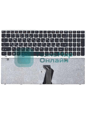 Клавиатура для ноутбука Lenovo Ideapad G580 G585 Z580 Z585 Z780 G780 черная с белой рамкой