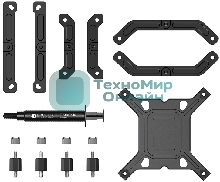 Кулер для процессора ID-COOLING IS-77-XT BLACK LGA1851/1700/1200/115X/AM5/AM4 низкопрофильный высота 77mm (18шт/кор, TDP 150W, PWM, 6 тепл.трубок + медная база, FAN 120mm) BOX