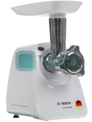 Мясорубка электрическая Bosch MFW2510W белый, 1500 Вт, 1.7 кг/мин, защита от перегрузки, насадки - 3