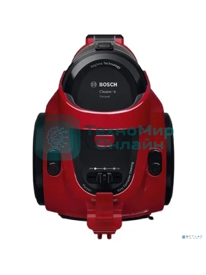 Пылесос Bosch BGC05AAA2 красный/черный, 350/700 Вт, уборка сухая, пылесборник контейнер 1.5 л