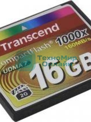 Флеш карта Transcend Ultimate TS16GCF1000/CF (Compact Flash)/16 ГБ/UDMA 7, VPG 65/160 МБ/с