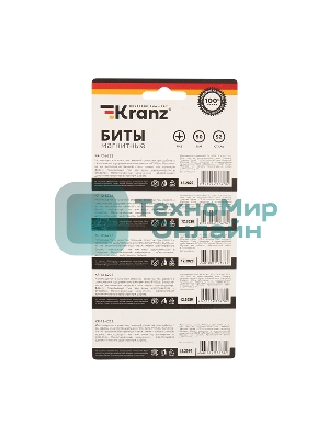 Бита Kranz PH 2x50 мм для шуруповерта сталь S2 5 шт. (лента)