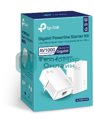 Сетевой адаптер TP-Link AV1000 Gigabit Powerline Starter KitSPEED: 1000 Mbps PowerlineSPEC: Broadcom CPU, HomePlug AV2, 1+1 Gigabit PortFEATURE: Plug and Play, tpPLC Utility, Pair for More SecurityKIT: 2× TL-PA7017