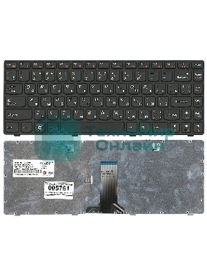Клавиатура для ноутбука Lenovo G480 черная с черной рамкой