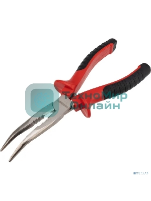 Тонкогубцы изогнутые Rexant 200 мм никелированные, двухкомпонентные рукоятки