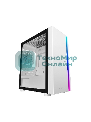 Компьютерный корпус без блока питания PCCooler LM300 ARGb WH, Tempered Glass Mid Tower, белый, ABS, TG, SPCC, 1x120мм ARGb mATX, ITX 170/330/mm 2x2.5