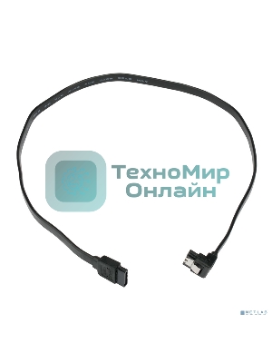 Кабель интерфейсный SATA Cablexpert CC-SATAM-DATA90-BL-50CM, Sata3 7pin/7pin, мет.защелка, угловой разъем, 50 см, черный, пакет