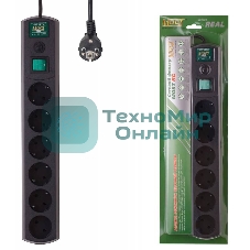 Сетевой фильтр MOST Сетевой фильтр RG 2 м (6 розеток), черный 587277