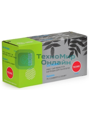 Картридж лазерный Cactus CS-TK590C голубой (5000 стр.) для FS-C2026MFP/C2126MFP/C2526MFP/C2626MFP/C5250DN