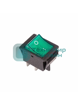 Выключатель клавишный Rexant 250V 16А (4с) ON-OFF зеленый с подсветкой (RWB-502, SC-767, IRS-201-1)