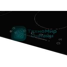 Электрическая варочная поверхность Kuppersberg ECS 623/ширина 60 см, 4 зоны ускоренного нагрева HI-Light, 1 зона с тройным расширением, 1 зона с двойным расширением, сенсорное управление+слайдер, 5 цифровых дисплея, 9 уровней мощности, автоотключение, защита от детей, индикаторы остаточного тепла, таймер, Stop & Go, черный/прямой край