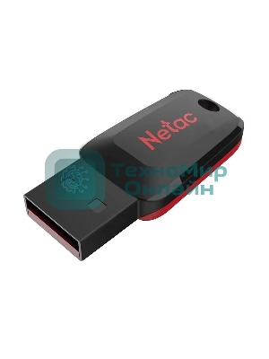 Флешка USB Netac U197 (NT03U197N-016G-20BK), 16Gb, USB 2.0, R/W 25/10, черный/красный