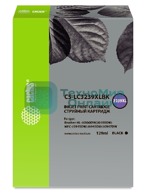 Картридж струйный Cactus CS-LC3239XLBK черный (129 мл) для Brother HL-J6000DW/J6100DW