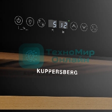 Винный шкаф Kuppersberg RBW 86, встраиваемый, High-Tech, объем 129 л, вместимость 46 бутылок, диапазон температуры 5-22 градусов, сенсорное открытие двери, 4 полки из бука, LCD дисплей, уровень шума 40 дБ, черный
