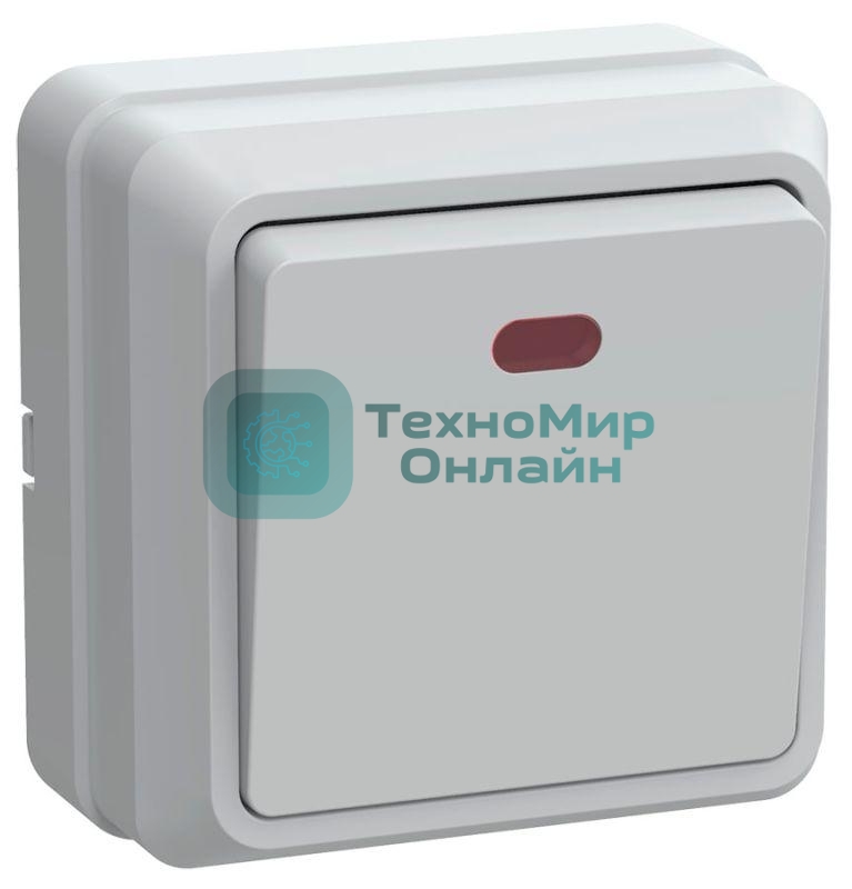 Выключатель 1-кл. ОП ОКТАВА с инд. 10А IP20 ВС20-1-1-ОБ белый IEK EVO11-K01-10-DC