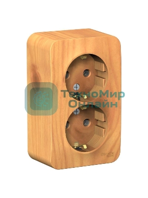 Розетка 2-ая с/з. без шторок 16А, 250 В, изолир. пластина SE Blanca наруж Ясень